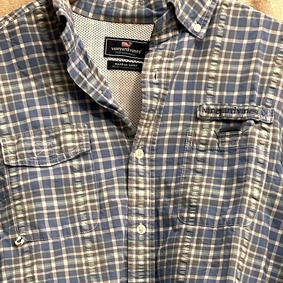 Vineyard Vines Plaid On-The-Go Performance Harbor Shirt size medium - Picture 3 of 9